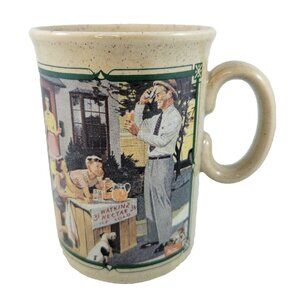 Watkins Mug Cup 1955 Calendar Almanac Coffee Stoneware Made In England Tea